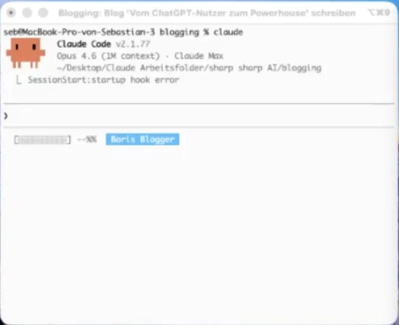 Terminal mit bunten Agenten-Labels und Aufgaben