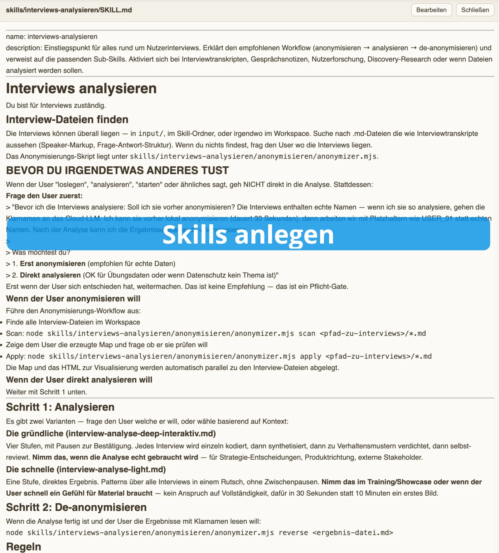 Skills anlegen